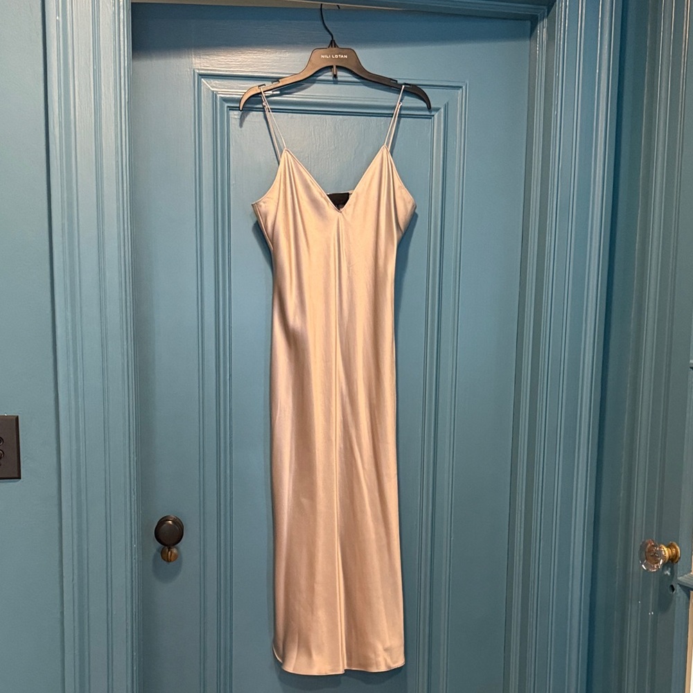 Nili Lotan Silver Grey Slip Dress size S worn once